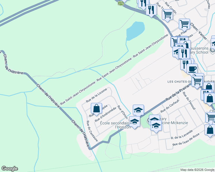 map of restaurants, bars, coffee shops, grocery stores, and more near 1119 Rue de la Licorne in Lévis