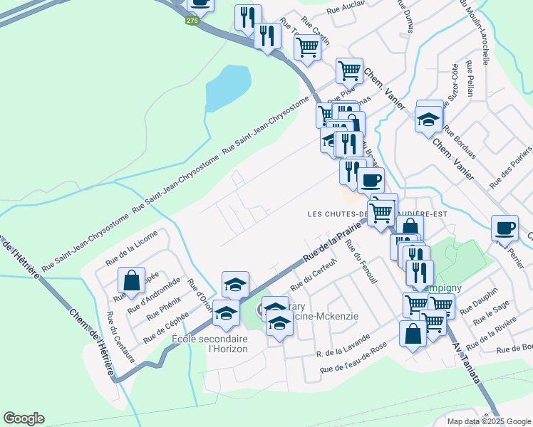 map of restaurants, bars, coffee shops, grocery stores, and more near 1008 Rue du Parc Industriel in Les Chutes-de-la-Chaudière