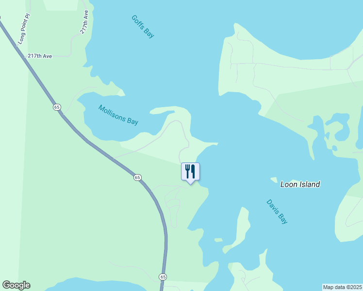 map of restaurants, bars, coffee shops, grocery stores, and more near 21261 496th Lane in McGregor