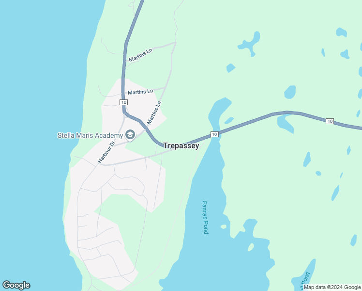 map of restaurants, bars, coffee shops, grocery stores, and more near in Trepassey