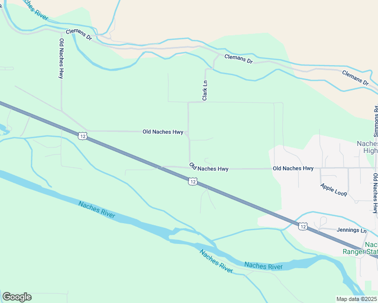 map of restaurants, bars, coffee shops, grocery stores, and more near 11100-11198 Old Naches Hwy in Naches