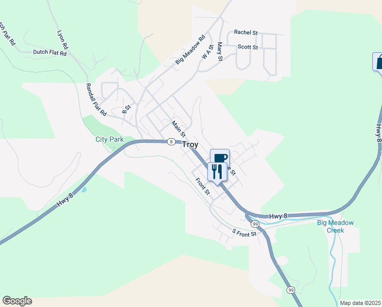 map of restaurants, bars, coffee shops, grocery stores, and more near in Troy