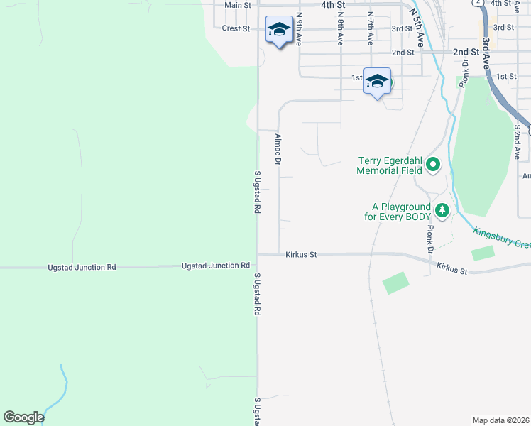 map of restaurants, bars, coffee shops, grocery stores, and more near 314 South Ugstad Road in Proctor