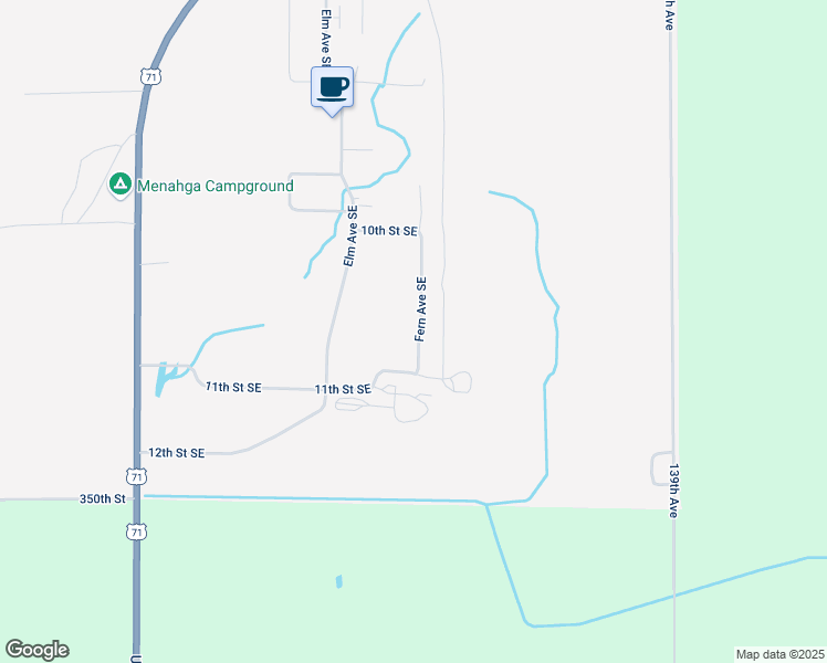 map of restaurants, bars, coffee shops, grocery stores, and more near 1047 Fern Avenue Southeast in Menahga