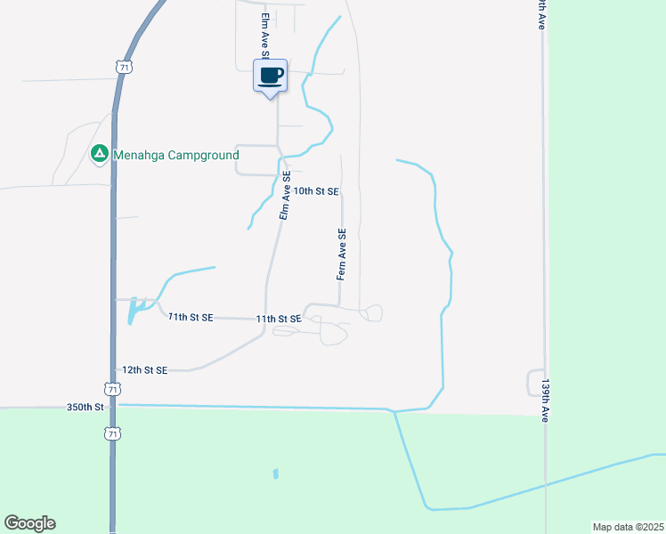 map of restaurants, bars, coffee shops, grocery stores, and more near 1047 Fern Avenue Southeast in Menahga