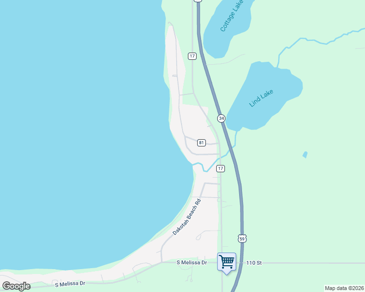 map of restaurants, bars, coffee shops, grocery stores, and more near 11492 Ravenswood Beach Road in Detroit Lakes