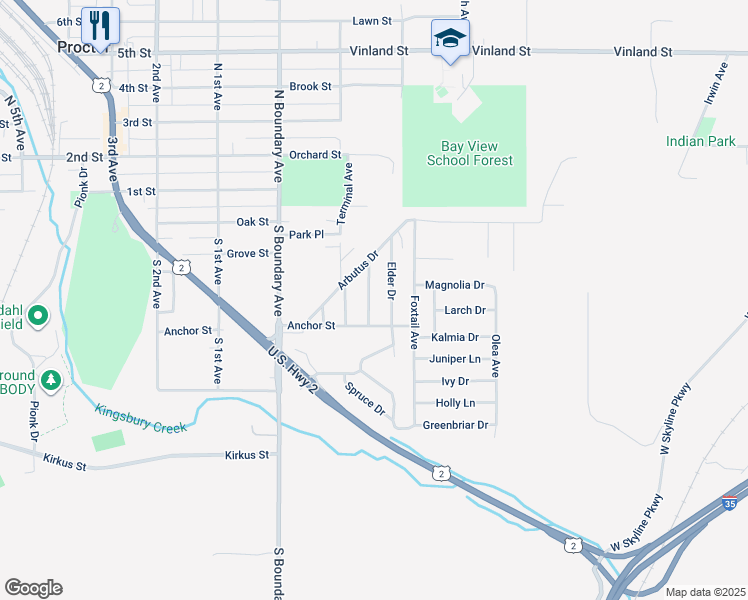 map of restaurants, bars, coffee shops, grocery stores, and more near 17 Elder Drive in Duluth