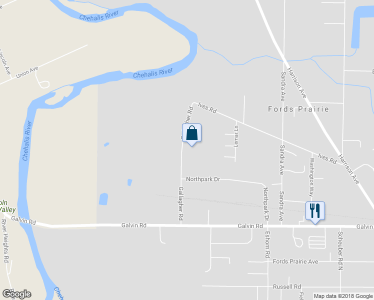 map of restaurants, bars, coffee shops, grocery stores, and more near 2012 Gallagher Road in Centralia