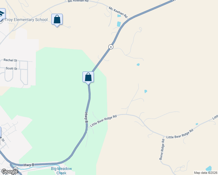 map of restaurants, bars, coffee shops, grocery stores, and more near 4017-4019 Highway 8 in Troy