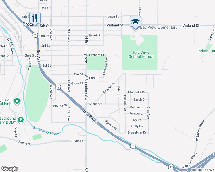 map of restaurants, bars, coffee shops, grocery stores, and more near 829 Boulevard Avenue in Duluth