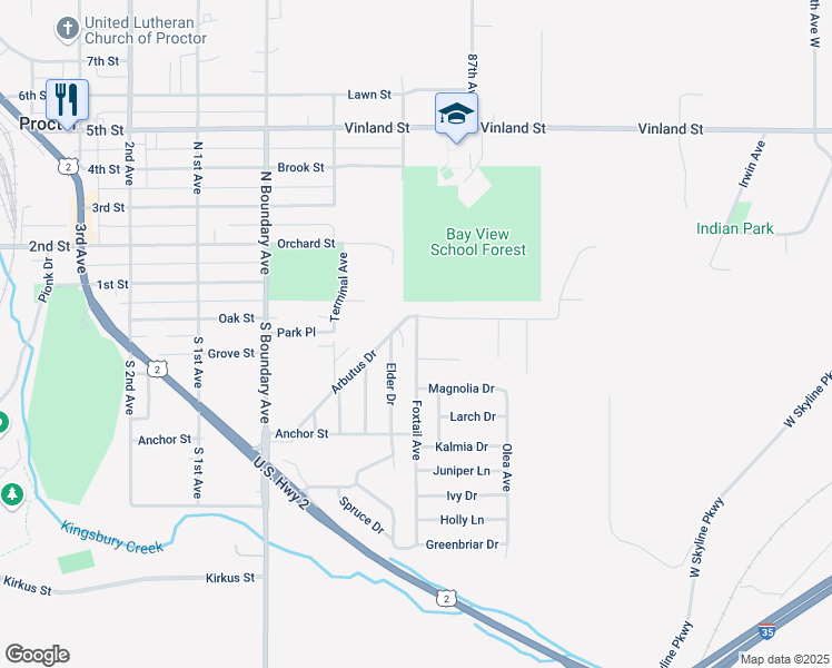 map of restaurants, bars, coffee shops, grocery stores, and more near 18 Foxtail Avenue in Duluth