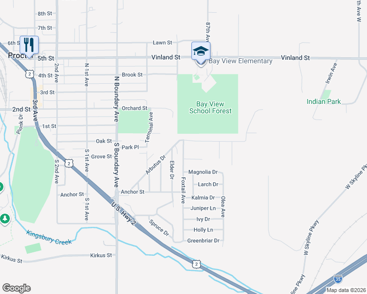 map of restaurants, bars, coffee shops, grocery stores, and more near 18 Foxtail Avenue in Duluth