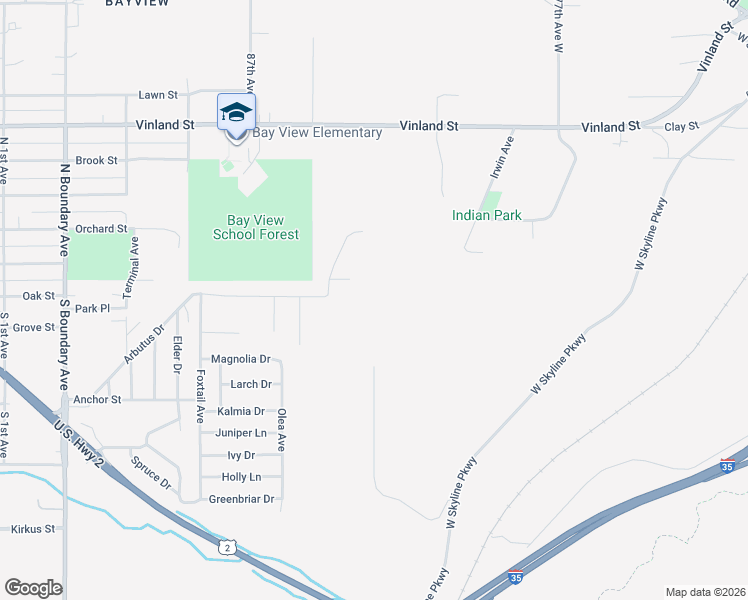 map of restaurants, bars, coffee shops, grocery stores, and more near 67 Arbutus Drive in Duluth