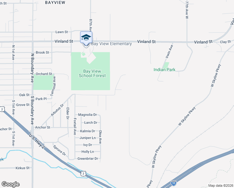 map of restaurants, bars, coffee shops, grocery stores, and more near 66-72 Arbutus Drive in Duluth