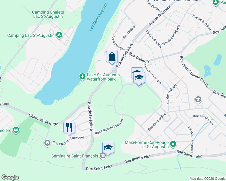 map of restaurants, bars, coffee shops, grocery stores, and more near 4957 Rue Lionel-Groulx in Saint-Augustin-de-Desmaures