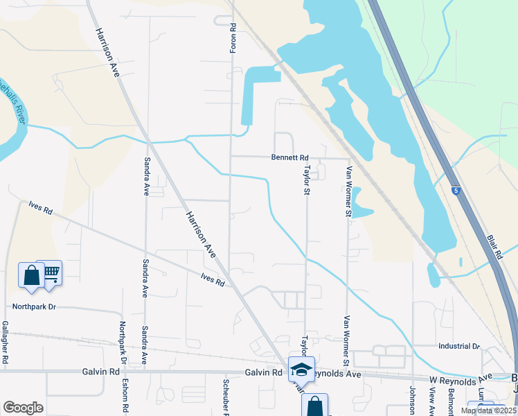 map of restaurants, bars, coffee shops, grocery stores, and more near 2230 Foron Road in Centralia
