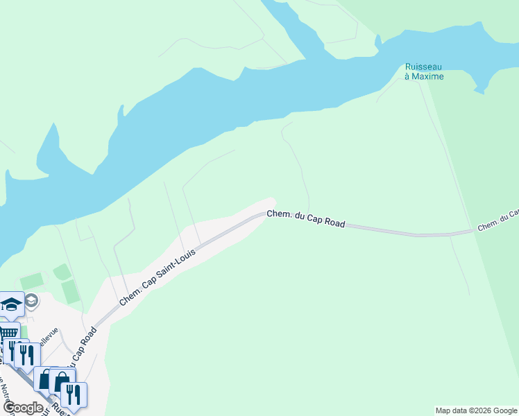 map of restaurants, bars, coffee shops, grocery stores, and more near 261 Chemin du Cap Road in Comté de Kent