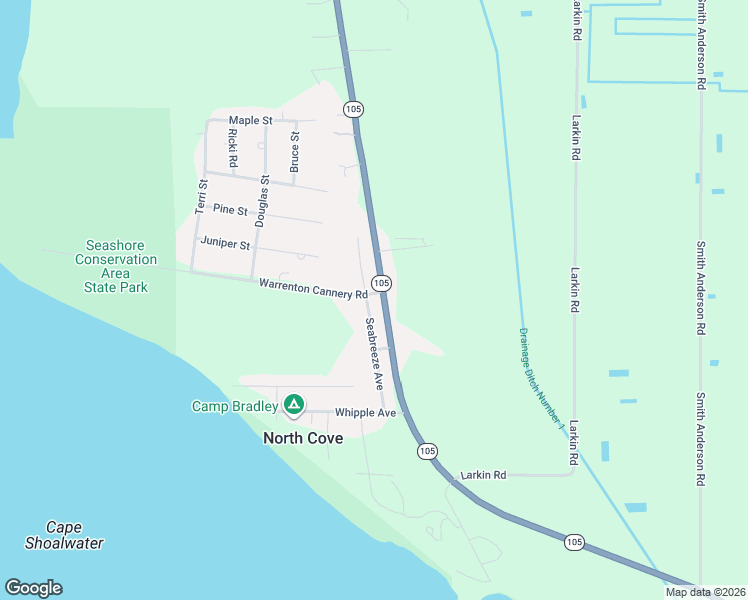 map of restaurants, bars, coffee shops, grocery stores, and more near 3562 Washington 105 in Grayland