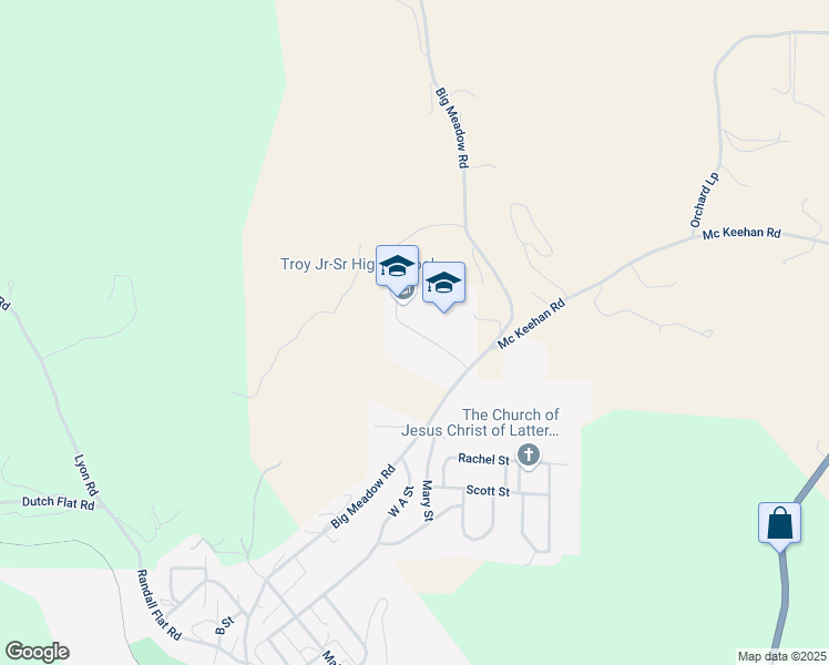 map of restaurants, bars, coffee shops, grocery stores, and more near Trojan Drive in Troy