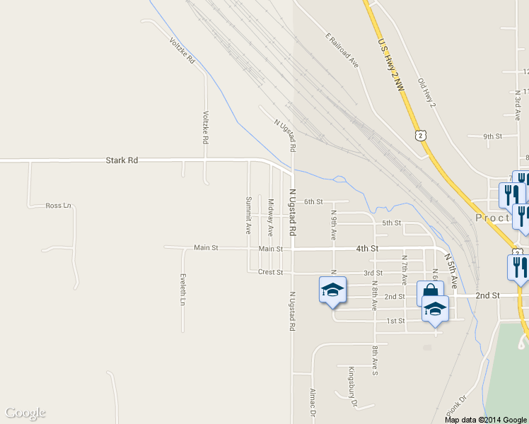 map of restaurants, bars, coffee shops, grocery stores, and more near 502 Midway Avenue in Duluth