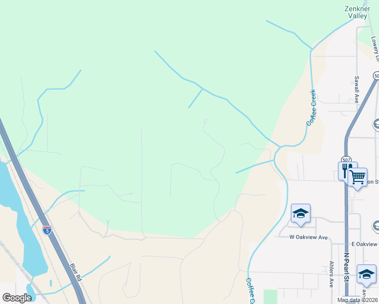 map of restaurants, bars, coffee shops, grocery stores, and more near 166 Davis Hill Road in Centralia