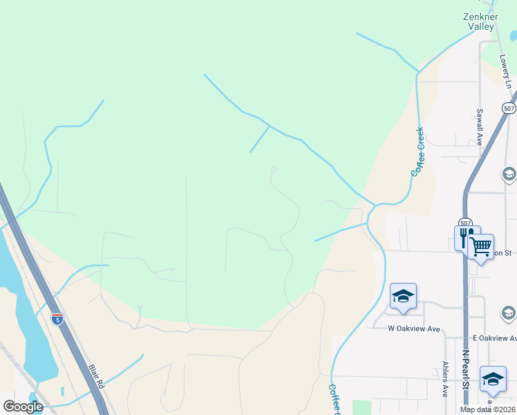 map of restaurants, bars, coffee shops, grocery stores, and more near 166 Davis Hill Road in Centralia