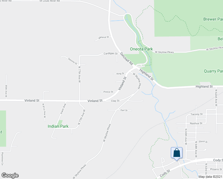 map of restaurants, bars, coffee shops, grocery stores, and more near 7322 Prince Street in Proctor