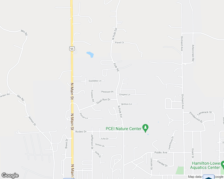 map of restaurants, bars, coffee shops, grocery stores, and more near 1401 North Polk Street in Moscow