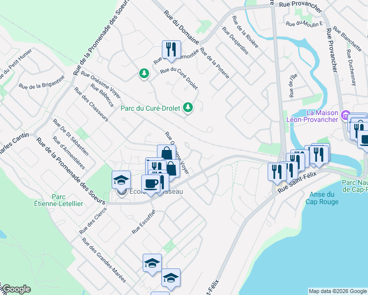 map of restaurants, bars, coffee shops, grocery stores, and more near 4673 Rue Pierre Campagna in Québec