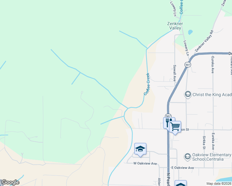 map of restaurants, bars, coffee shops, grocery stores, and more near 811 West Carson Street in Centralia