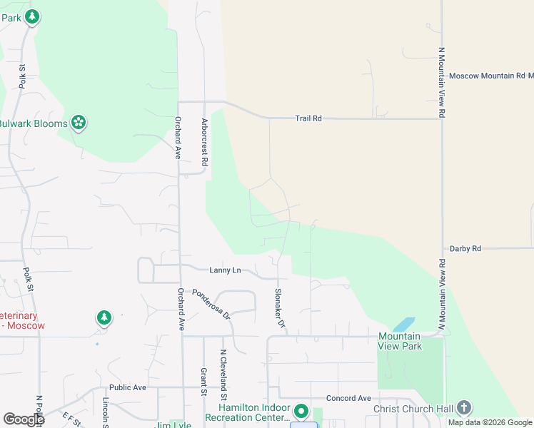map of restaurants, bars, coffee shops, grocery stores, and more near 1309 Slonaker Drive in Moscow