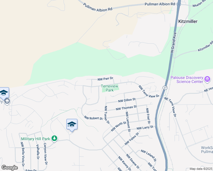 map of restaurants, bars, coffee shops, grocery stores, and more near in Pullman