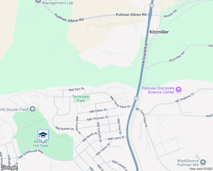 map of restaurants, bars, coffee shops, grocery stores, and more near 270 Northwest Clay Court in Pullman