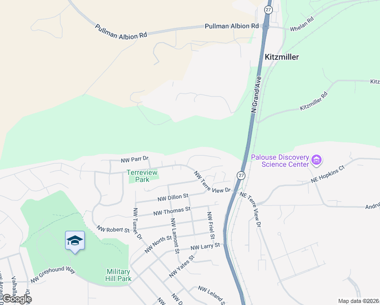 map of restaurants, bars, coffee shops, grocery stores, and more near 287 Northwest Clay Court in Pullman