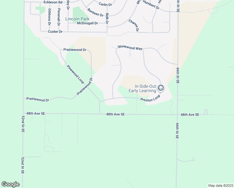 map of restaurants, bars, coffee shops, grocery stores, and more near 6150 Preston Loop in Bismarck