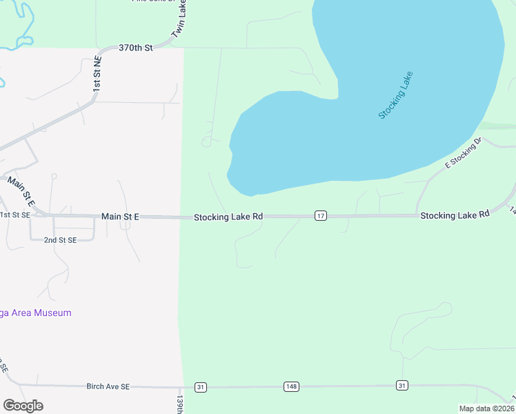 map of restaurants, bars, coffee shops, grocery stores, and more near 14220 Stocking Lake Road in Menahga