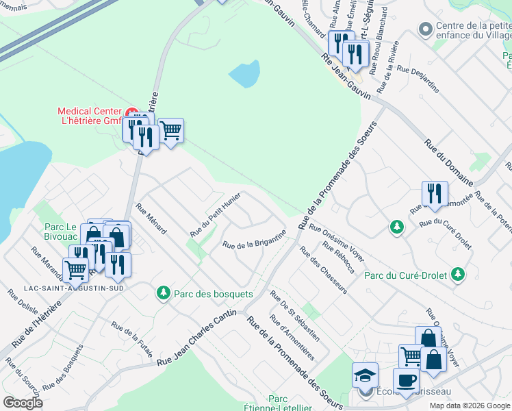 map of restaurants, bars, coffee shops, grocery stores, and more near 236 Rue du Petit Hunier in Saint-Augustin-de-Desmaures