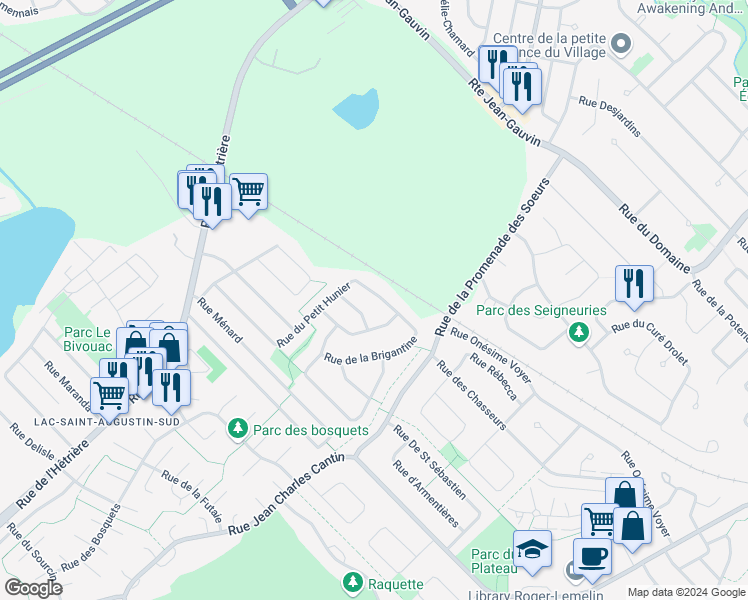 map of restaurants, bars, coffee shops, grocery stores, and more near 236 Rue du Petit Hunier in Saint-Augustin-de-Desmaures