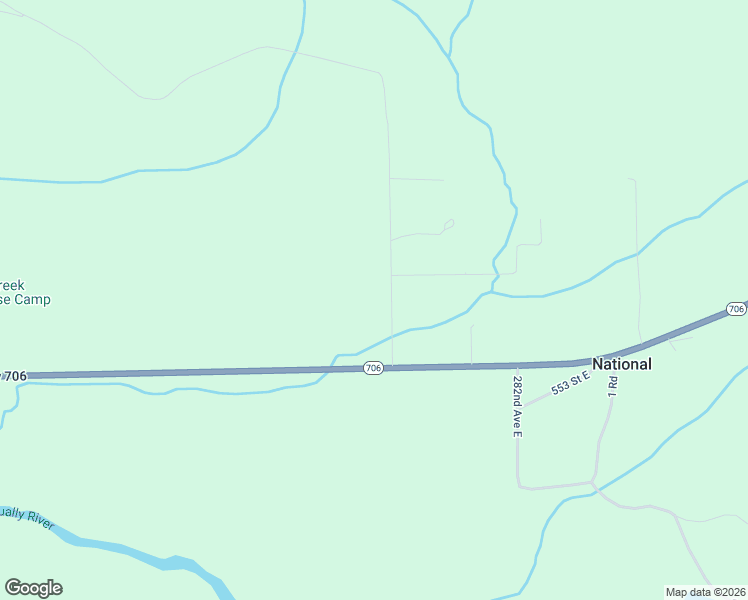 map of restaurants, bars, coffee shops, grocery stores, and more near 54920 278th Avenue East in Ashford