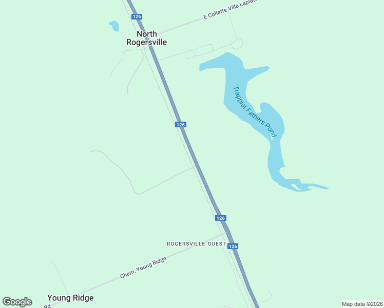 map of restaurants, bars, coffee shops, grocery stores, and more near 11393 Route 126 in Rogersville