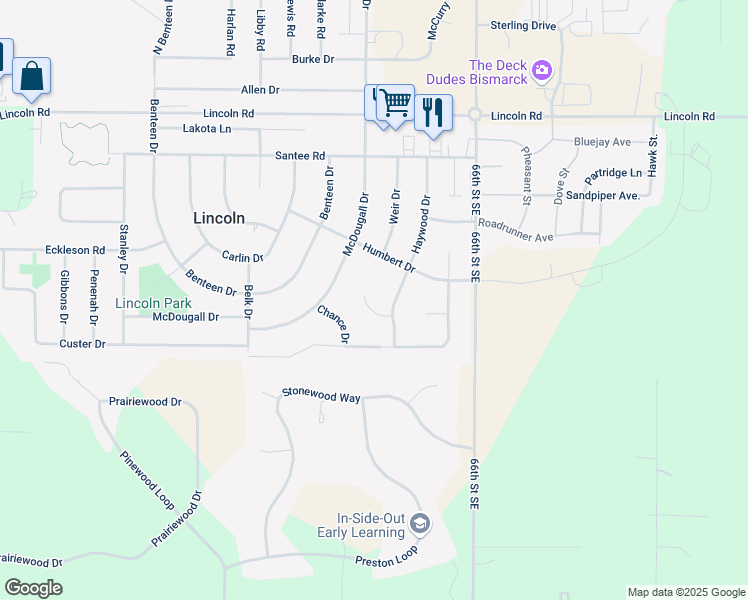 map of restaurants, bars, coffee shops, grocery stores, and more near 115 Montgomery Place in Lincoln