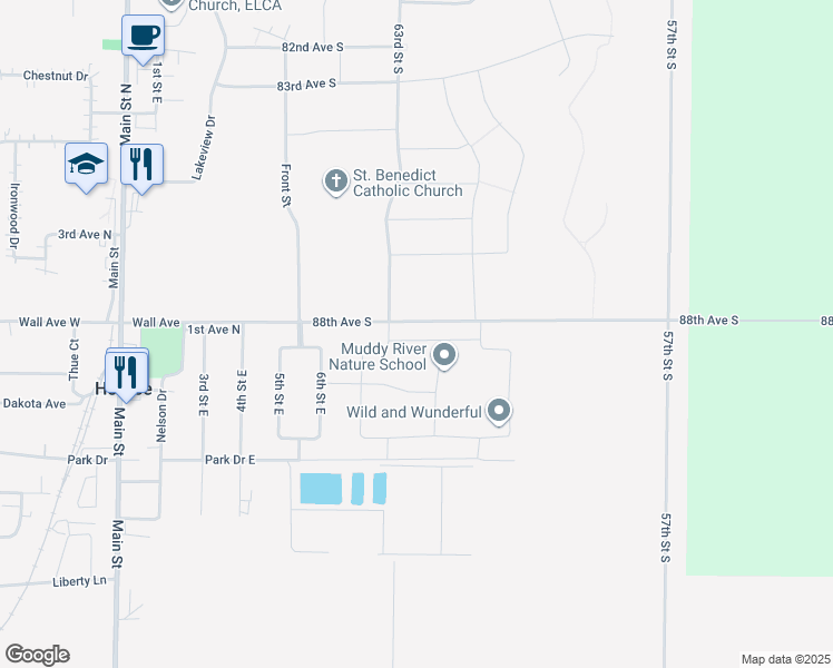 map of restaurants, bars, coffee shops, grocery stores, and more near 756 United Drive in Horace
