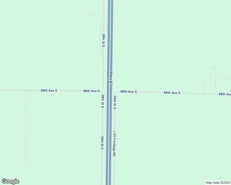 map of restaurants, bars, coffee shops, grocery stores, and more near Interstate 29 Frontage Road in Fargo