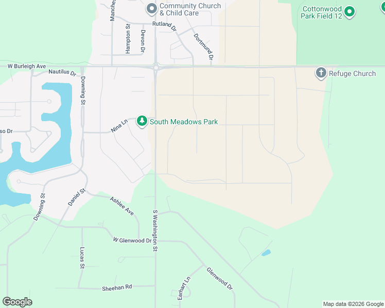 map of restaurants, bars, coffee shops, grocery stores, and more near 3845 South Washington Street in Bismarck