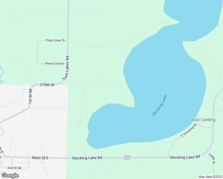 map of restaurants, bars, coffee shops, grocery stores, and more near 14327 370th Street in Menahga