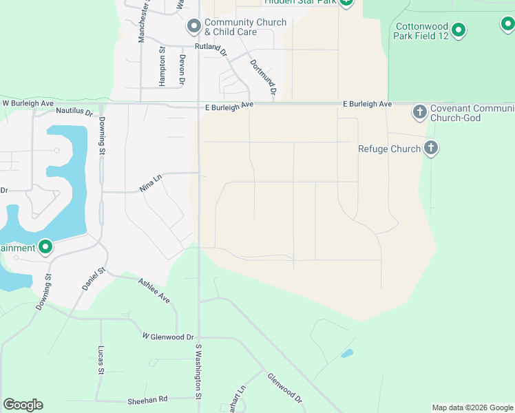 map of restaurants, bars, coffee shops, grocery stores, and more near 3715 South Washington Street in Bismarck