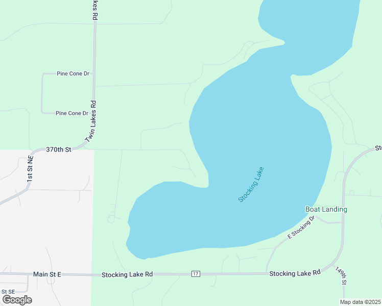 map of restaurants, bars, coffee shops, grocery stores, and more near 14327 370th Street in Menahga