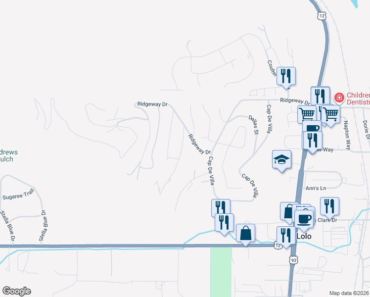 map of restaurants, bars, coffee shops, grocery stores, and more near 234 Cumberland St in Lolo