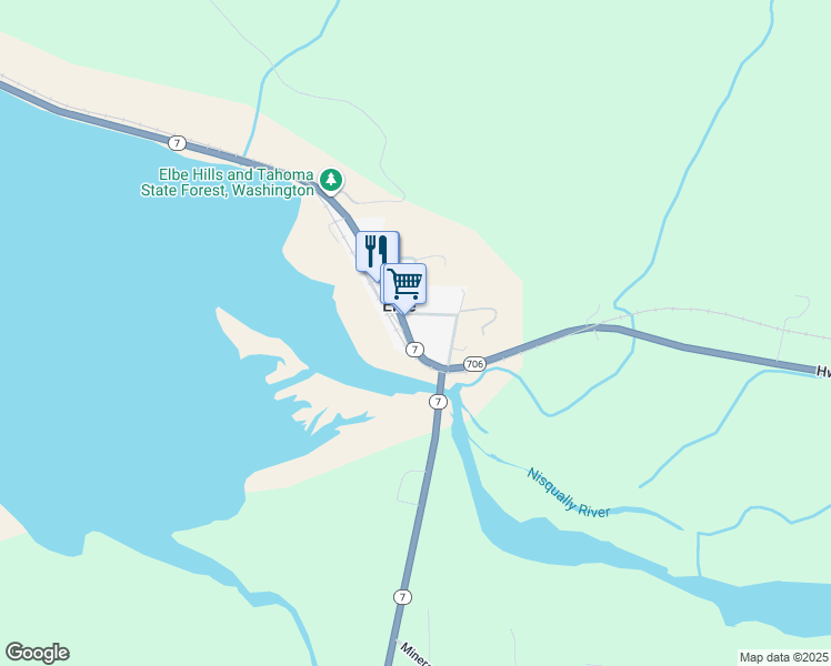 map of restaurants, bars, coffee shops, grocery stores, and more near 54301 Washington 706 in Elbe