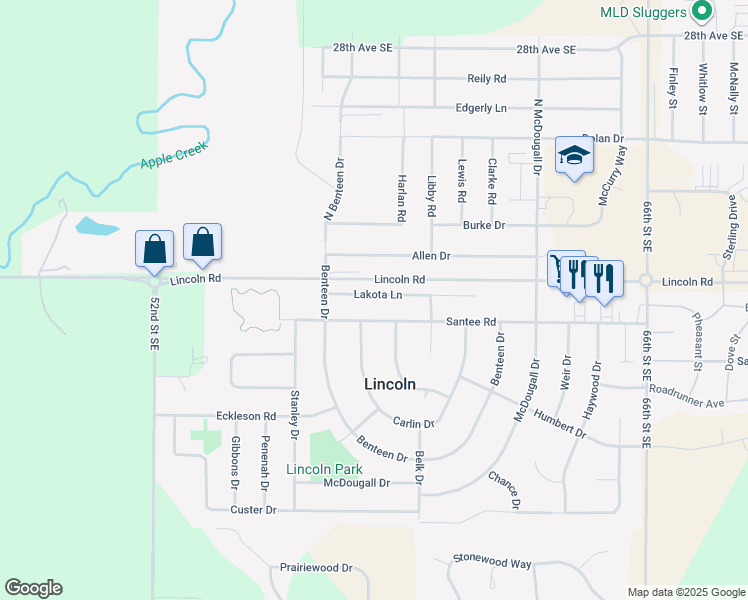 map of restaurants, bars, coffee shops, grocery stores, and more near 5675-6301 Lincoln Road in Lincoln